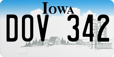 IA license plate DOV342