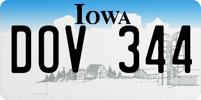 IA license plate DOV344