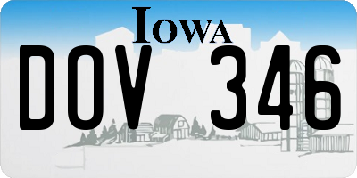 IA license plate DOV346