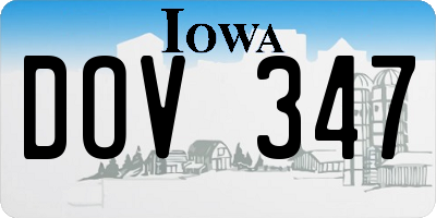 IA license plate DOV347