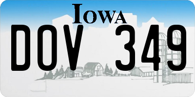 IA license plate DOV349