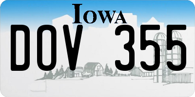 IA license plate DOV355