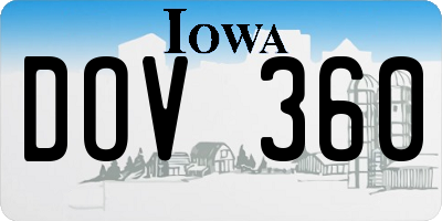 IA license plate DOV360