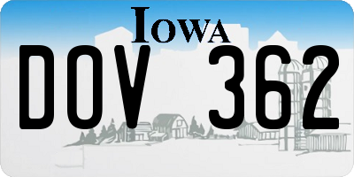 IA license plate DOV362