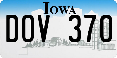 IA license plate DOV370