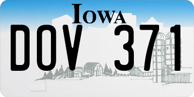 IA license plate DOV371