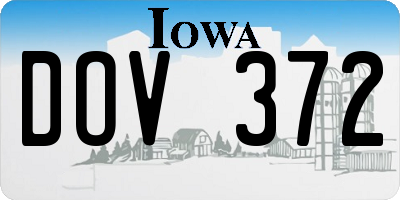 IA license plate DOV372