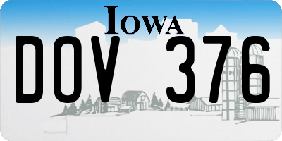 IA license plate DOV376