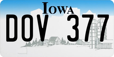 IA license plate DOV377