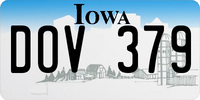 IA license plate DOV379