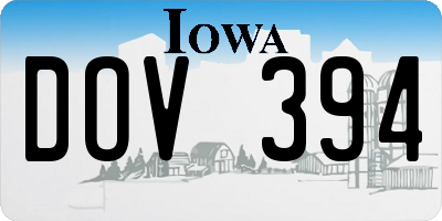 IA license plate DOV394