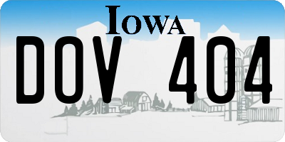 IA license plate DOV404