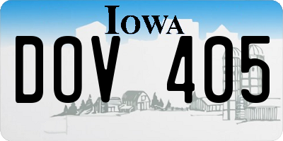 IA license plate DOV405