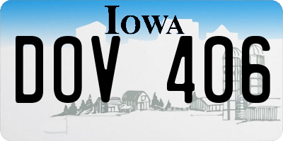 IA license plate DOV406