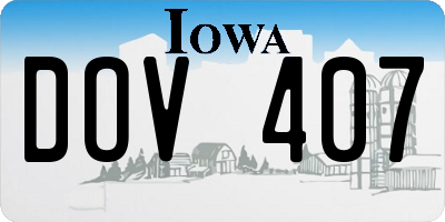 IA license plate DOV407