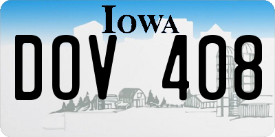 IA license plate DOV408