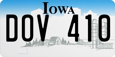 IA license plate DOV410