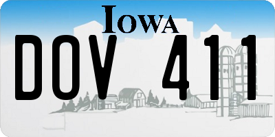 IA license plate DOV411