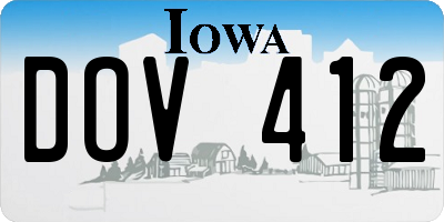 IA license plate DOV412