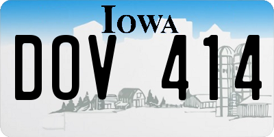 IA license plate DOV414