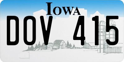 IA license plate DOV415