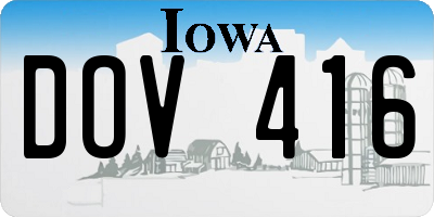 IA license plate DOV416
