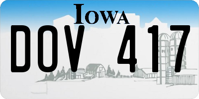 IA license plate DOV417