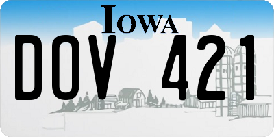 IA license plate DOV421