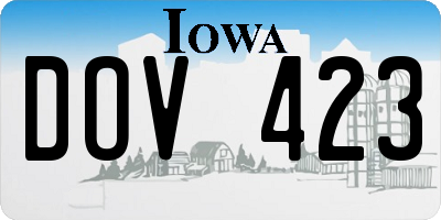 IA license plate DOV423