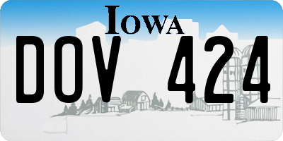 IA license plate DOV424