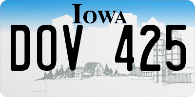 IA license plate DOV425