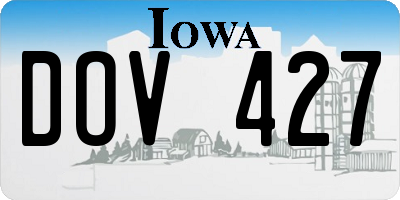 IA license plate DOV427