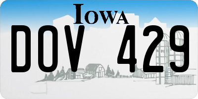 IA license plate DOV429