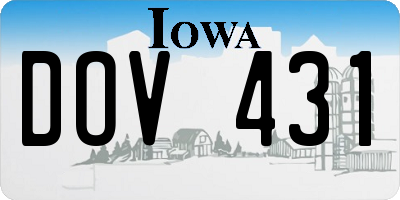 IA license plate DOV431