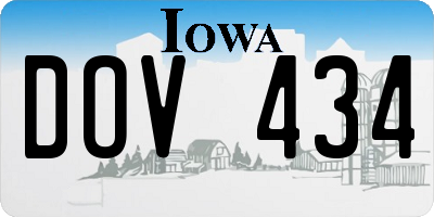 IA license plate DOV434