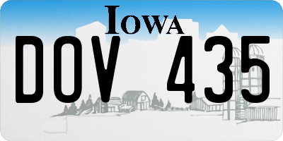 IA license plate DOV435