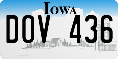 IA license plate DOV436
