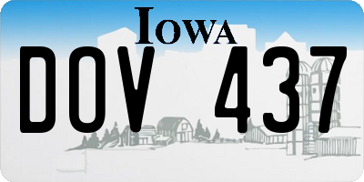 IA license plate DOV437