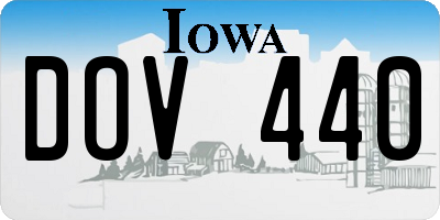 IA license plate DOV440