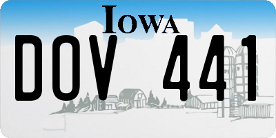 IA license plate DOV441