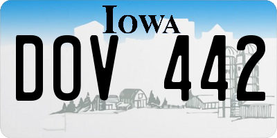 IA license plate DOV442