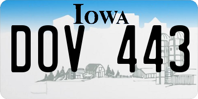 IA license plate DOV443