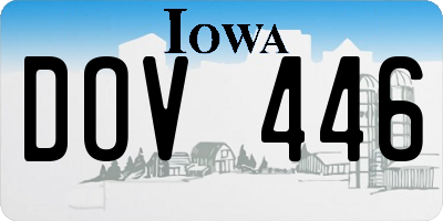 IA license plate DOV446