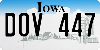 IA license plate DOV447