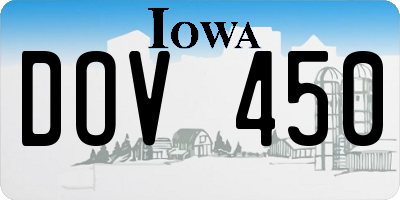 IA license plate DOV450