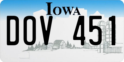 IA license plate DOV451