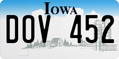 IA license plate DOV452