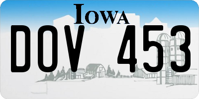 IA license plate DOV453