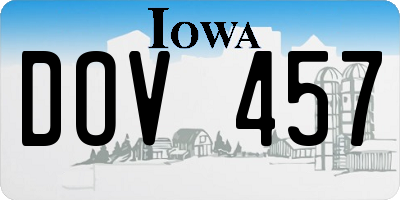 IA license plate DOV457
