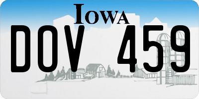 IA license plate DOV459